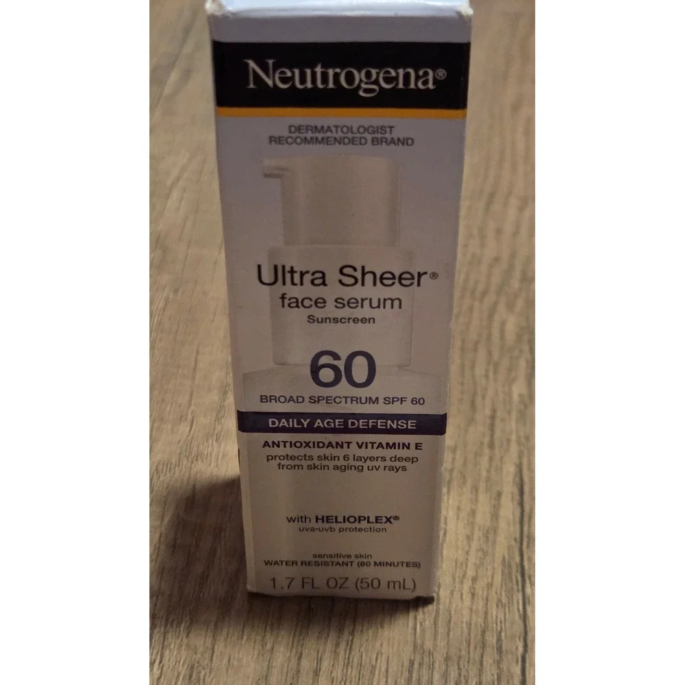Neutrogena Ultra Sheer Face Serum Sunscreen SPF 60 Fragrance Free 1.7oz